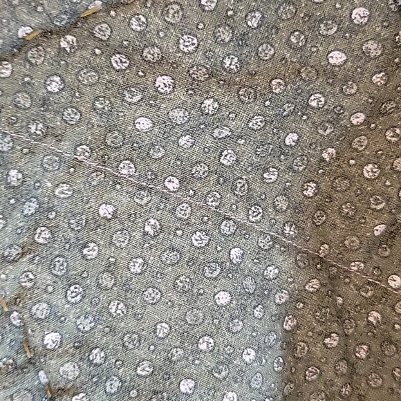 Cozies Upcycled Jeans Molly Made It Design Hand Crafted  Green Dots - Picture 11 of 12